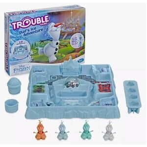 Trouble Disney Frozen Olaf's Ice Adventure Game Hasbro Gaming 2-4 Players NEW 3D
